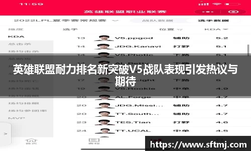 英雄联盟耐力排名新突破V5战队表现引发热议与期待