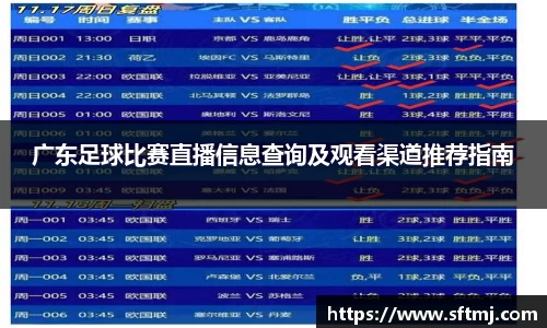 广东足球比赛直播信息查询及观看渠道推荐指南
